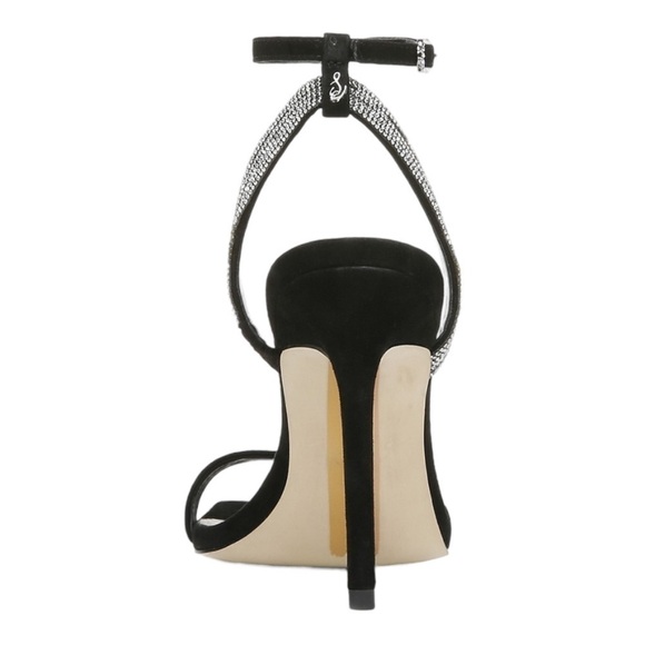 Sam Edelman Ophelia Crystal-Embellished Suede High-Heel Sandals - Picture 2 of 16